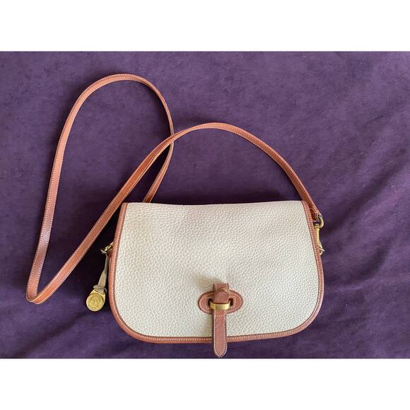 Rare Vintage Dooney and Bourke AWL Bone British Tan saddle tack calvary bag - Picture 1 of 12